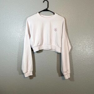 PLAYBOY White Cropped Sweatshirt
